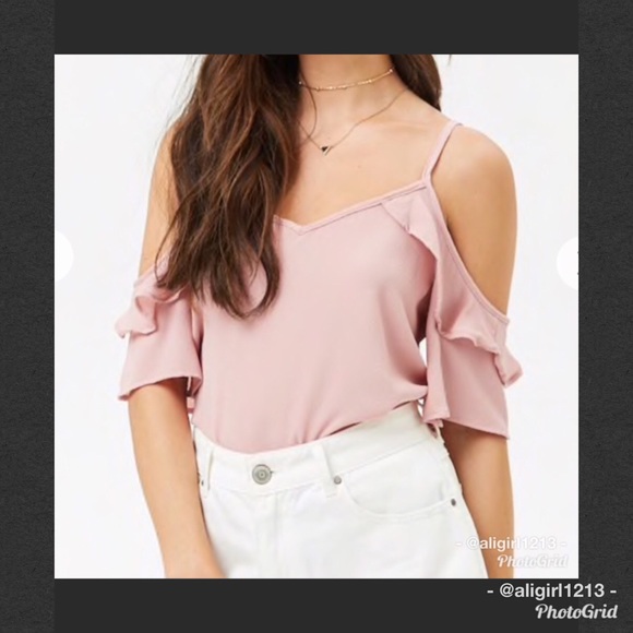 Tops - Crepe Open-Shoulder Top